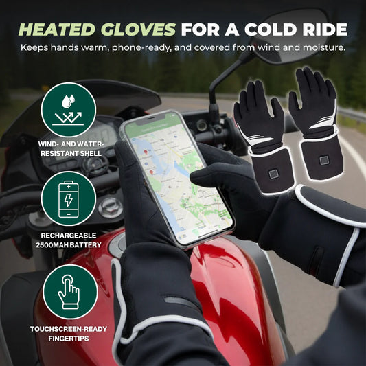 Rechargeable Heated Gloves with 3 Heat Levels and Touchscreen Fingers