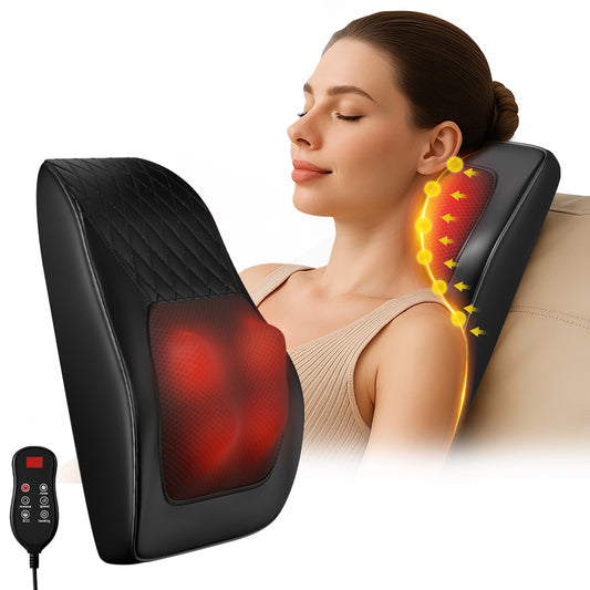 Shiatsu 3D Massage Pillow For Neck, Back & Shoulders Electric Massage Cushion With Heat Function, Ergonomic Design, Ideal For Home, Office & Car Use