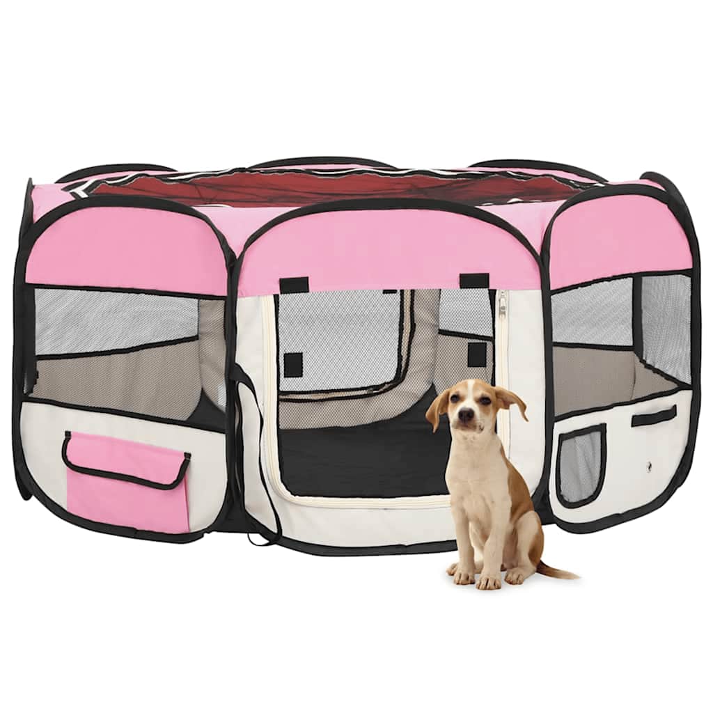 Foldable Puppy Playpen with Carrying Bag 125x   Foldable