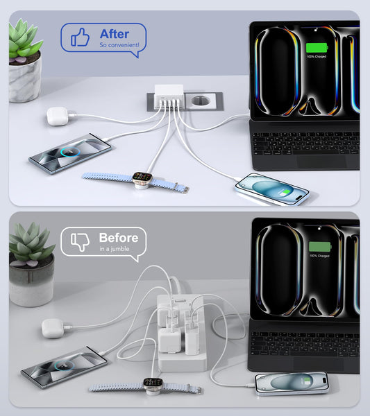 Multi Port Charger Compatible With Apple And Samsung Phones 2C 2A Charging Head 4port Charger
